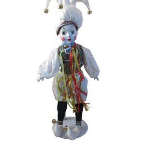 Vintage Greek / Gypsy Inspired Porcelain 18" Jester Clown Doll